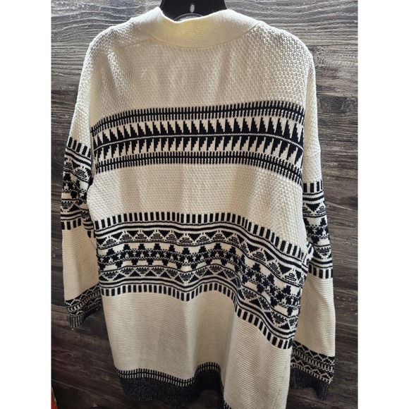 Express Women's Open Front Soft Kint Cardigan Size Large Striped Long Sleeve - Picture 2 of 2